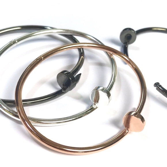 Steel Nail Shape Love Bangle Bracelet - Picture 4 of 8